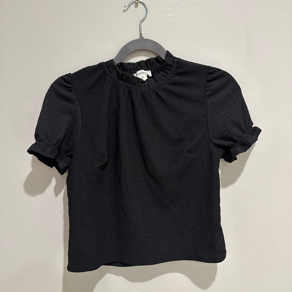 Black short sleeve blouse size s